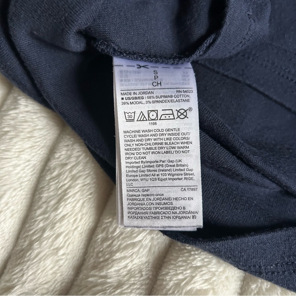 GAP Womens 3/4 Sleeve Navy Blue Shirt - Picture 8 of 8